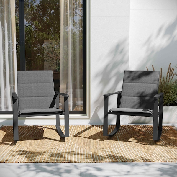 Flash Furniture Black Flex Comfort Material Rocking Chairs, 2PK 2-FV-FSC-2315N-BLK-GG - main